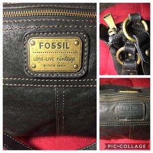 Fossil black leather bag